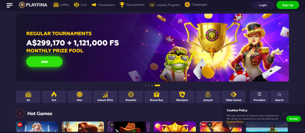 Playfina Casino Site